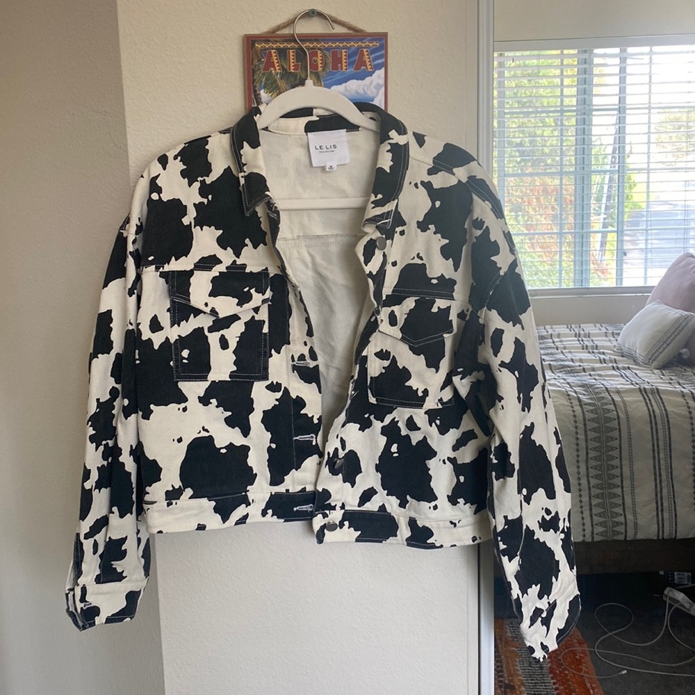 Cow print Jean Jacket